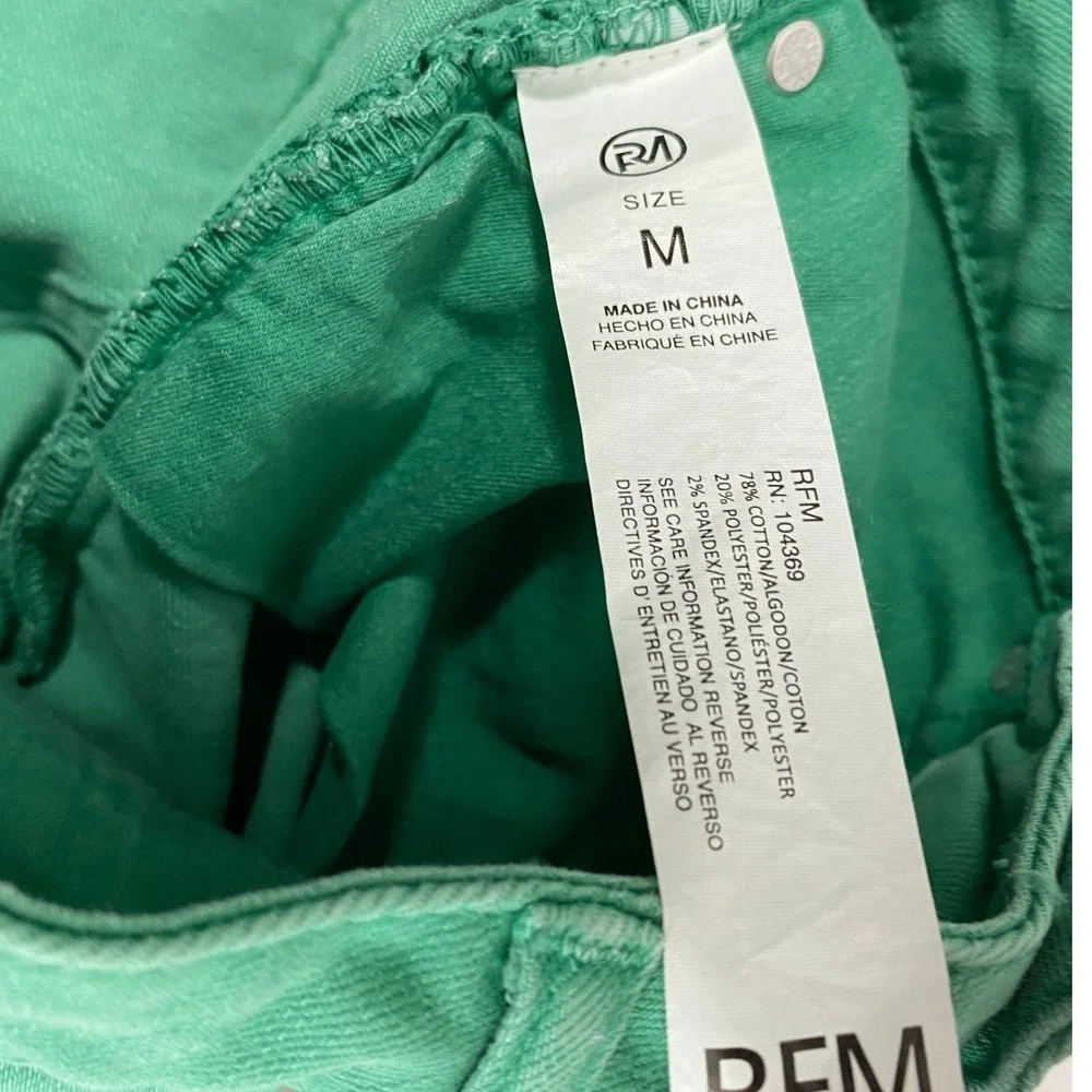 Womens Green Denim Shorts Size Medium 26